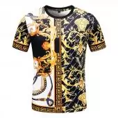 versace t-shirt slim en pur coton imprime barocco